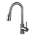 Single lever pull-down kitchen mixer